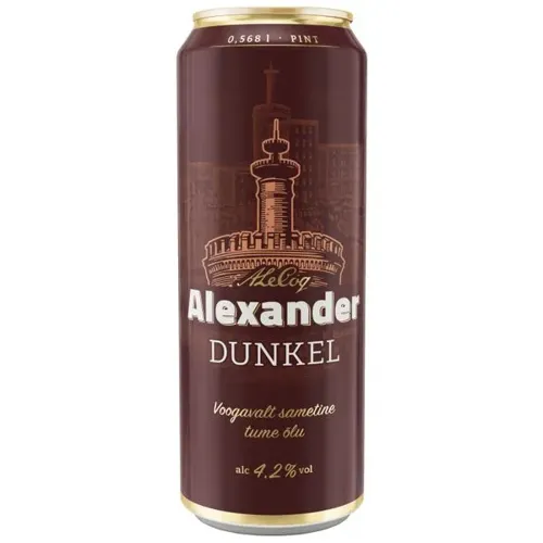 Пиво A.Le Coq Alexander Dunkel, темне, фільтроване, 4,2%, з/б, 0,568л