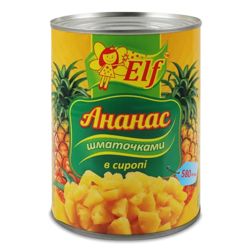 Фруктовий Консервований Ананас Шматочками В/ґ В Банці 565г