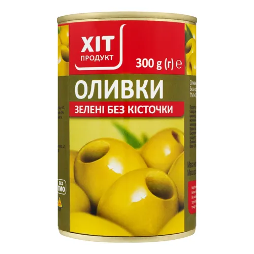 Оливки зелені б/к 314мл ж/б з ключем Хіт Продукт