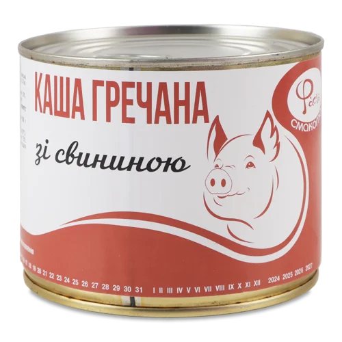 Каша Гречана Зі Свининою, В/К, З/Б 525г