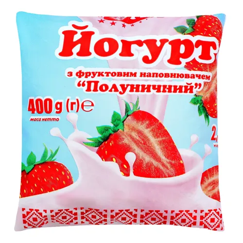Йогурт 2.5% Полуничний Віта м/у 400г