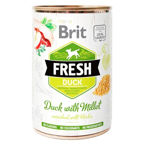 Корм вологий Brit Fresh з качкою та пшоном для дорослих собак всіх порід 400г