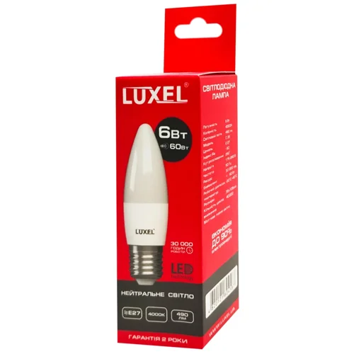 Лампа Luxel світлодіодна E27 6W ECO 047-NE