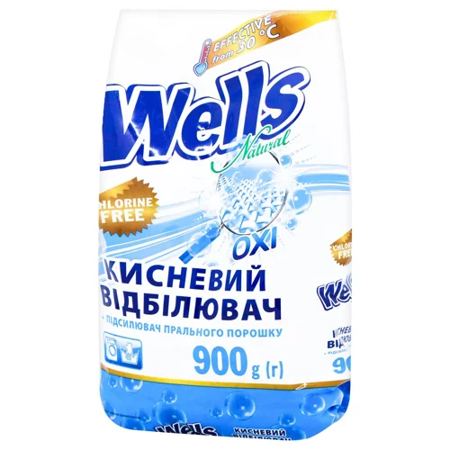 Відбілювач кисневий Wells Natural Classic для білих речей 900г