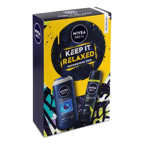 Гель для душу Повне розслаблення 250мл + Антиперспірант Deep Sport 150мл, Keep It Relaxed Nivea Men 2шт