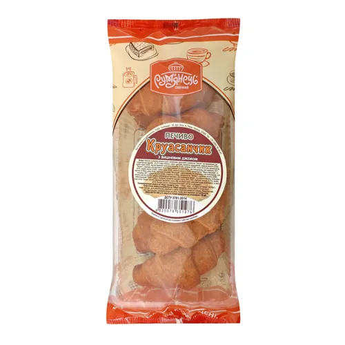 Печиво з вишневим джемом Круасанчик Рум'янець м/у 200г