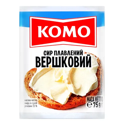 Сир плавлений 55% Вершковий Комо м/у 75г