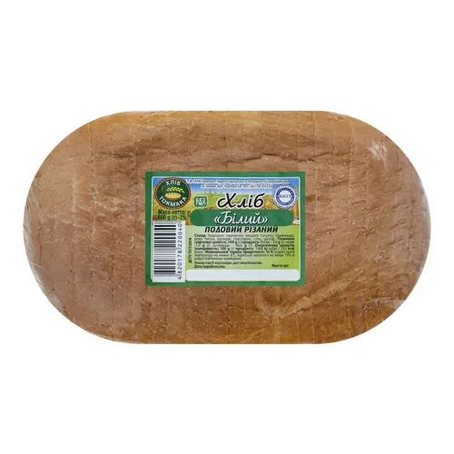 Хліб подовий нарізний Білий Хліб Токмака м/у 600г