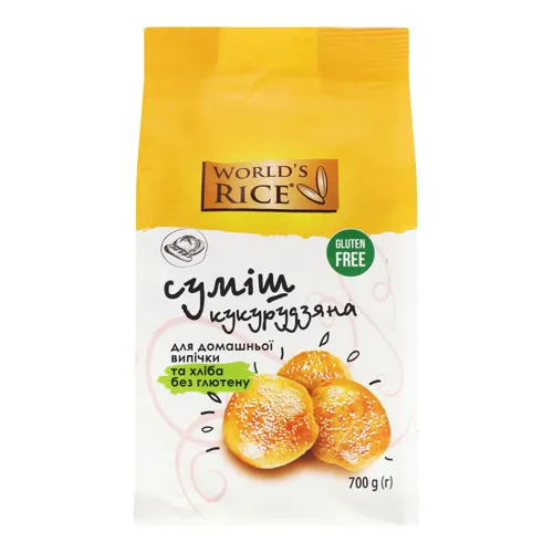 Суміш кукурудзяна для домашньої випічки і хліба World`s Rice м/у 700г