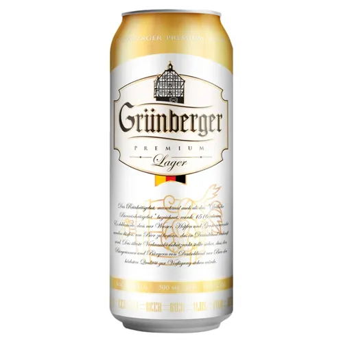 Пиво Grunberger Lager світле фільтроване 5% 0.5л
