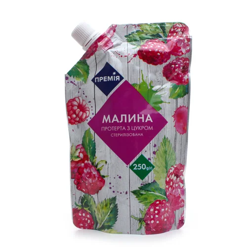 Малина Премія перетерта з цукром стерілізована 250г