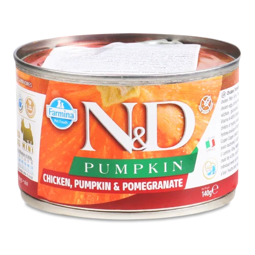 Корм Консервований Для Дорослих Собак Chicken Pumpkin & Pomegranate Mini N&D Farmina, з/б 140г