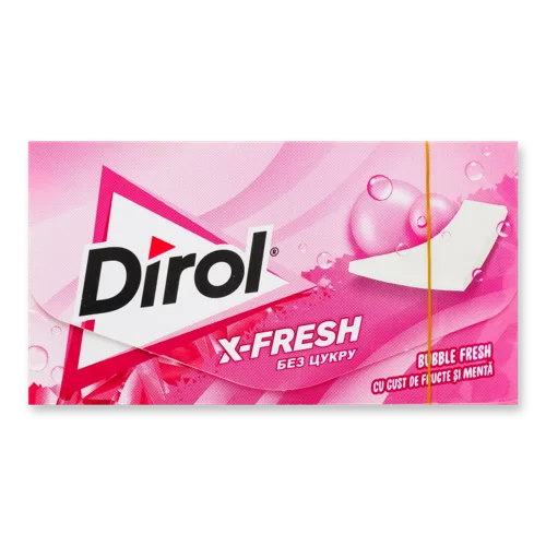 Жувальна Гумка В Пластинках Без Цукру З Фруктовим Та М'ятним Смаком Bubble Fresh X-Fresh Dirol, к/у, 13.5г