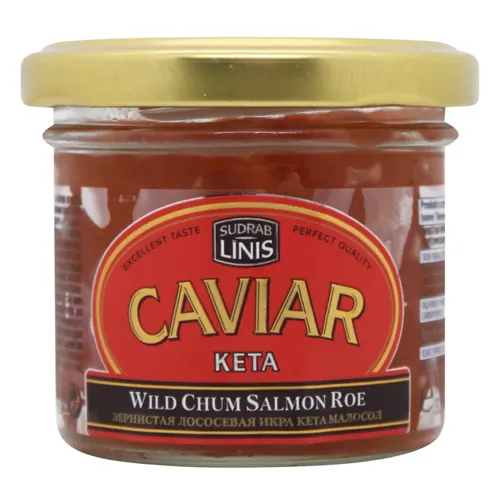 Ікра дикого лосося Sudrablinis Кета преміум червона 100г