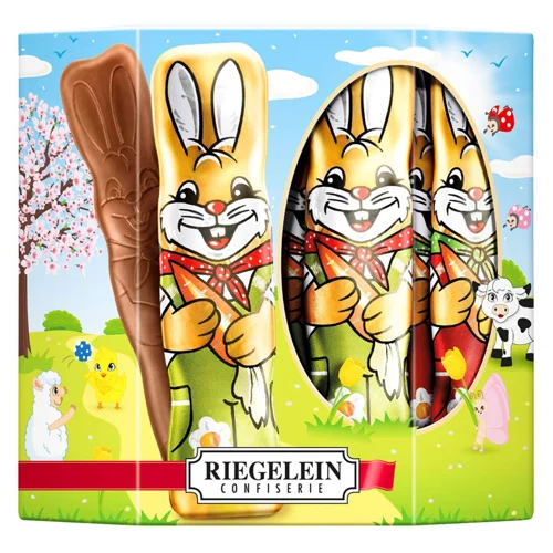 Набір шоколадних фігурок Riegelein Великодній кролик 125г