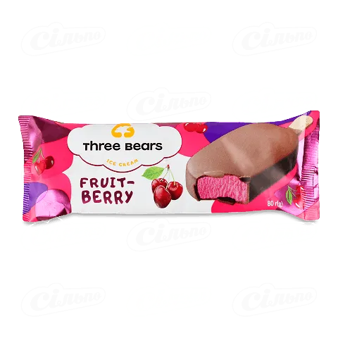 Морозиво Три ведмеді Плодово-ягідне ескімо, 80г