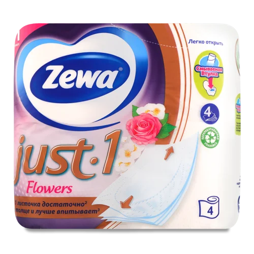 Туалетний Папір 4-шаровий Ароматизований Just 1 Flowers Zewa, 4 шт