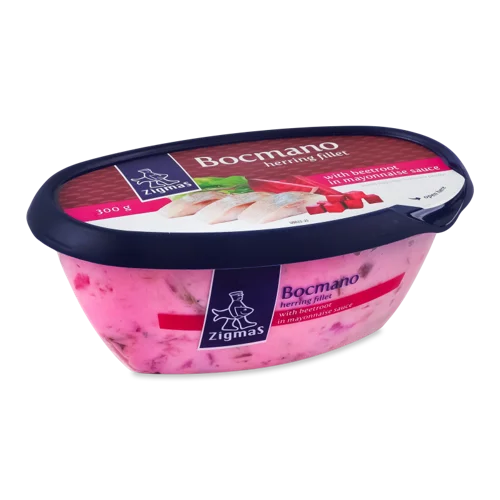 Філе Оселедця Атлантичного Мариноване з Буряком у Майонезному Соусі Bocmano Zigmas, п/у 300г