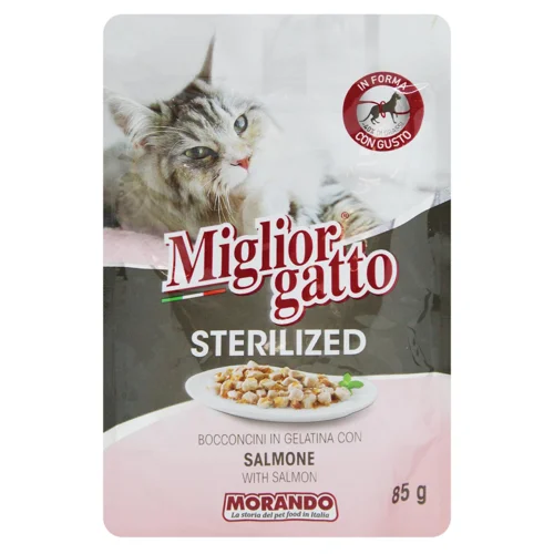 Корм вологий Miglior Gatto з лососем для стерилізованих котів 85г