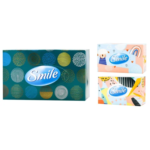 Серветки косметичні Smile білі 3-шарові 70л