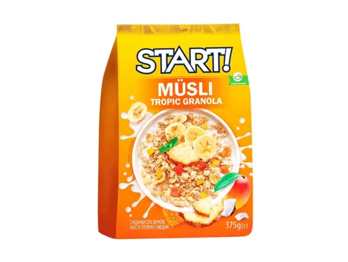 Мюслі AXA Start тропічні з медом, 375г
