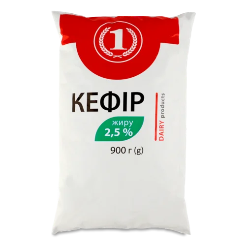 Кефір 2.5% Вищого Ґатунку ТМ '1', 900г