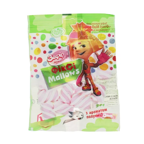 Зефір жувальний з ароматом полуниці Фіксі Mallows Confectum м/у 30г