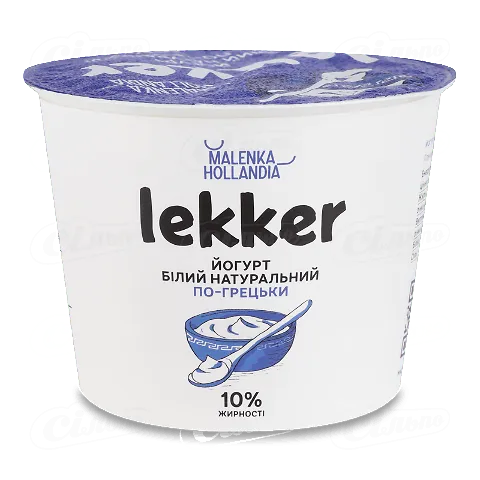 Йогурт Lekker По-грецьки білий 10% ст, 230г