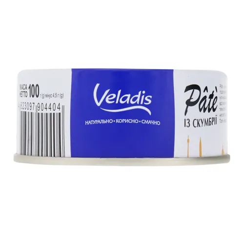 Пате пастеризоване із скумбрії Veladis з/б 100г