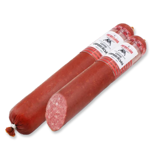 Ковбаса Салямі Європейська Роганський М'ясокомбінат Варено-Копчене, в/г, кг