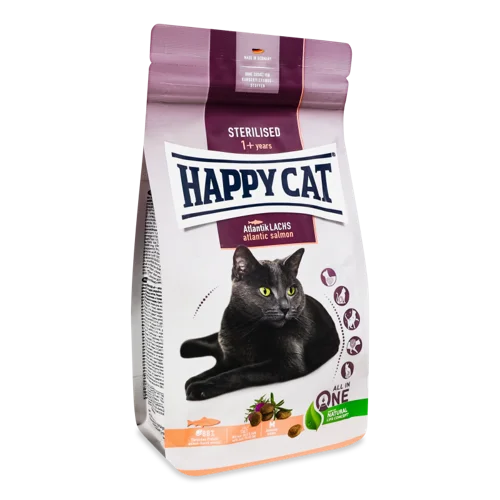 Корм для Котів Happy Cat Sterilised Лосось сухий, в/ґ, 1 кг
