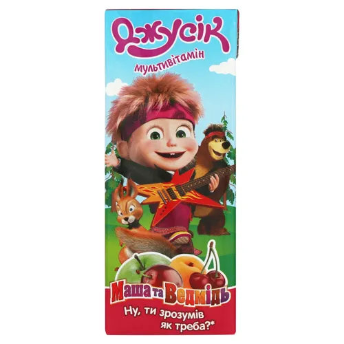 Сік мультивітамінний з м'якоттю Джусік т/п 200мл