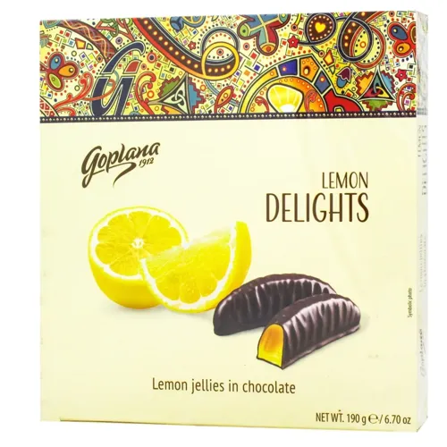 Цукерки Goplana Delights лимонне желе в шоколаді 190г