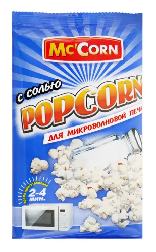 Попкорн для мікроволнової печі з сіллю Mc'Corn 90г