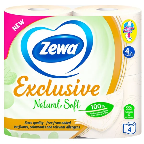 Туалетний папір Zewa Natural Soft 4-шаровий 4шт
