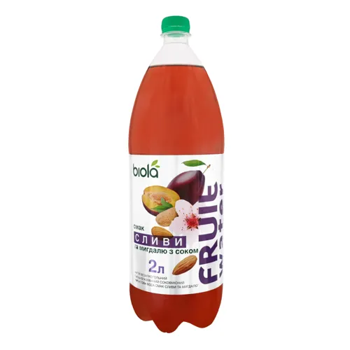 Напій безалкогольний сильногазований соковмісний Слива і Мигдаль Fruit water Biola п/пл 2л