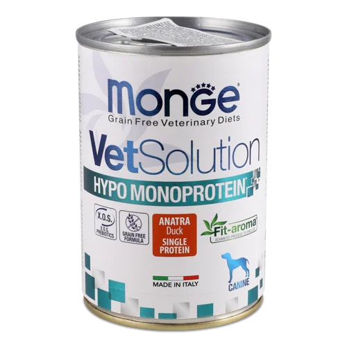 Корм Консервований Повнораціонний для Собак Качка VetSolution з/б, 400г