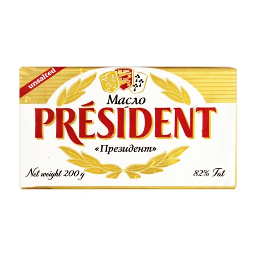 Масло 82% несолоне President м/у 200г