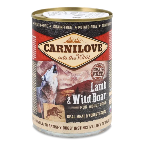 Корм Повнораціонний Для Дорослих Собак Беззерновий Lamb&Wild Boar Carnilove, з/б 400г