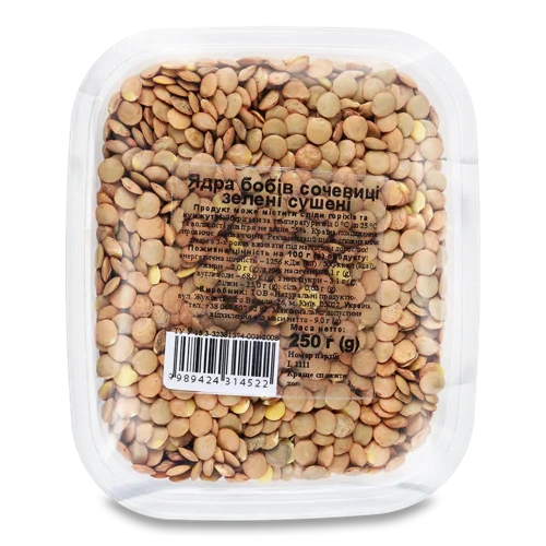 Сочевиця Ядра Бобів Зелені Сушені, н/о, 250г