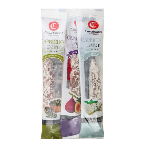 Ковбаса Міні Асорті З Сиром, Перцем Та Інжиром Сиров'ялена Caprichos De Fuet Casademont, м/у 3х80г
