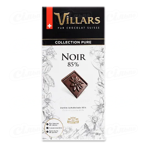 Шоколад чорний Villars 85%, 100г