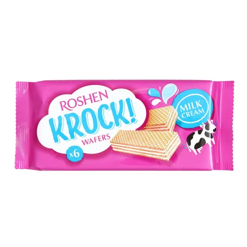 Вафлі Roshen Krock з молочною начинкою 40г х12