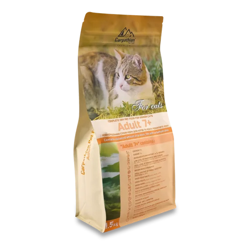 Корм Сухий Повнораціонний Для Котів Та Кішок Похилого Віку Adult 7+ Premium Carpathian Pet Food, 1.5кг