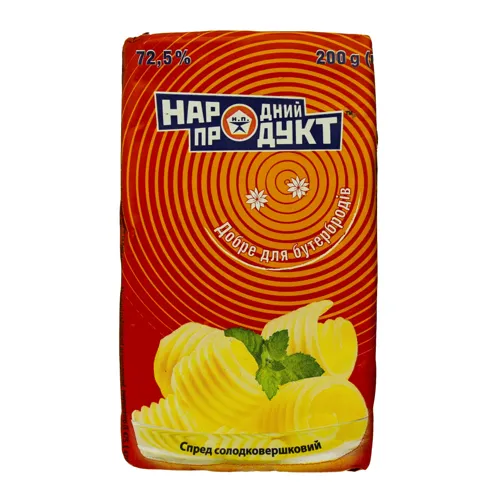 Спред 72.5% солодковершковий Народний продукт м/у 200г