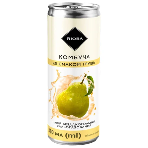Комбуча Rioba зі смаком груші 0,33л