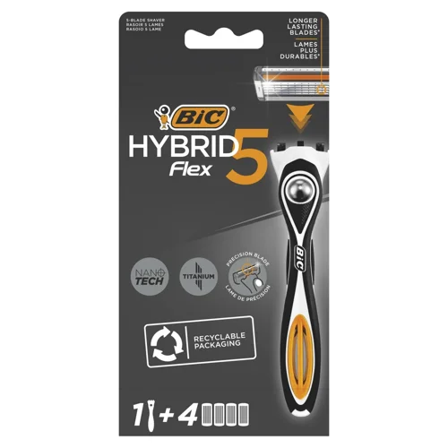Бритва BIC Hybrid 5 Flex чоловіча з 4 змінними картриджами