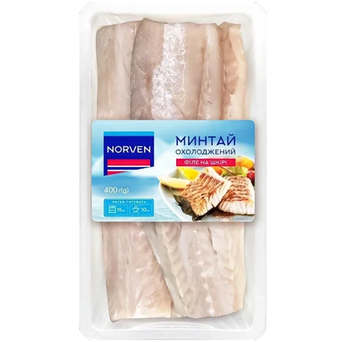 Мінтай Norven філе на шкірі 400г