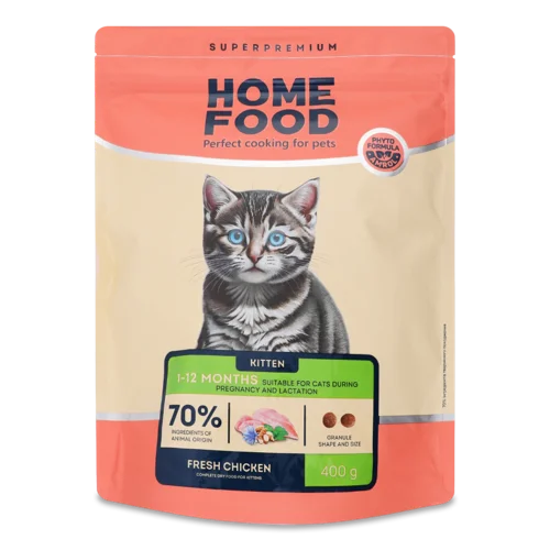 Корм сухий повнораціонний для кошенят, Fresh Chicken, д/п, 400г