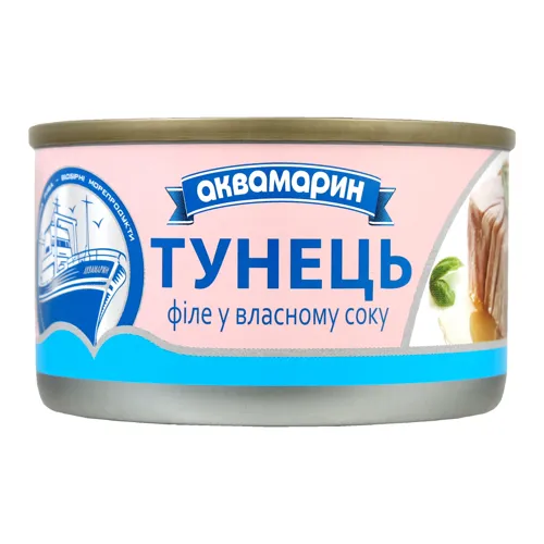Тунець філе у власному соку Аквамарин 85г